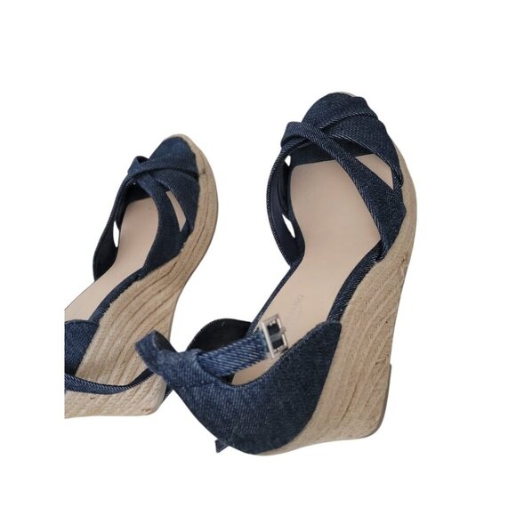 Women's Christian Siriano for Payless Espadrilles Sandals Blue Denim 10 - Picture 2 of 6
